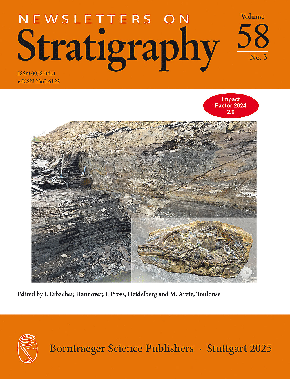 Cover image of: Newsletters on Stratigraphy Volume 58 Number 3